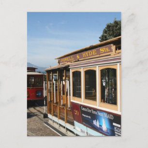 san francisco trolley cars postcard
