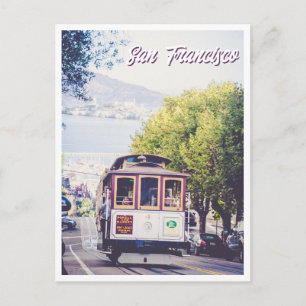 San Francisco Trolley View of Alcatraz Postcard