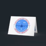 San Francisco, USA, Customisable, Funny Birthday Card<br><div class="desc">A unique, funny, and festive birthday card with the theme of travelling around the world by air. A dark blue passenger airliner against the background of the blue disc in the centre of the design. The blue disc imitates a flight instrument. A white mark under the aircraft points to the...</div>