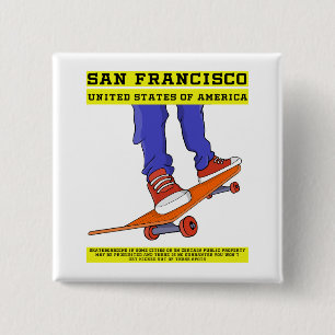 San Francisco, USA Skate 15 Cm Square Badge