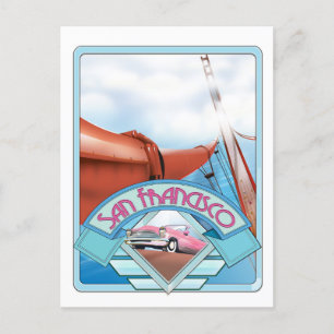 San Francisco, USA, travel poster Postcard