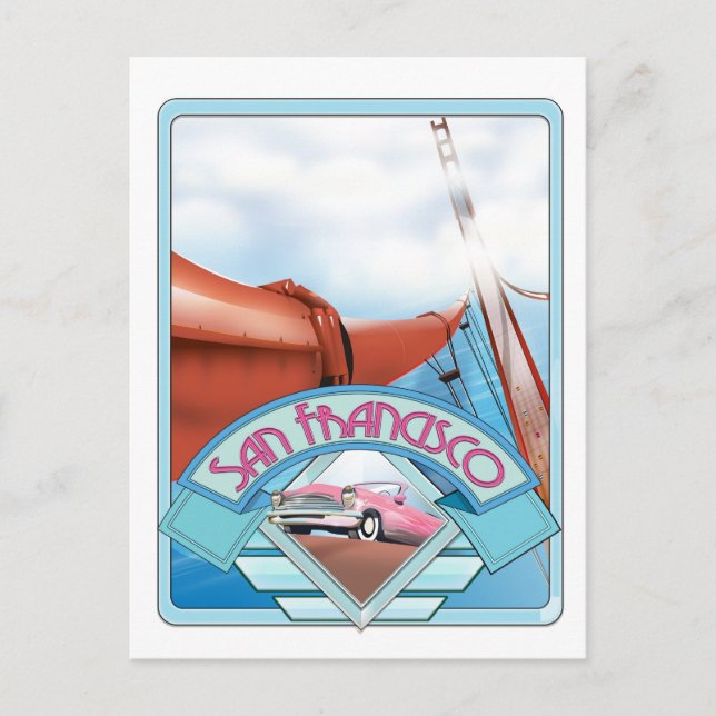 San Francisco, USA, travel poster Postcard (Front)