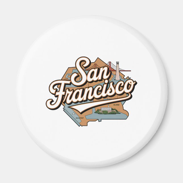 San Francisco USA vintage Magnet (Front)