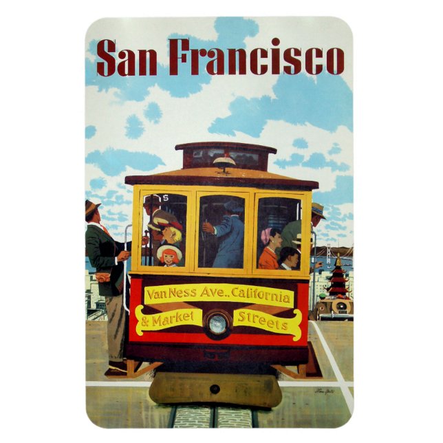 San Francisco USA Vintage Travel magnet (Vertical)