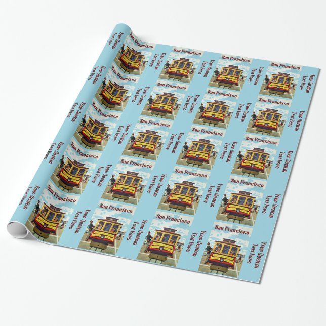 San Francisco USA Vintage Travel wrapping paper (Unrolled)