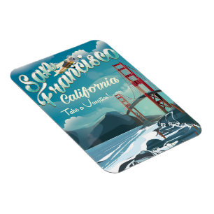 San Francisco Vacation travel poster Magnet