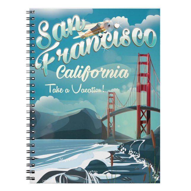 San Francisco Vacation travel poster Notebook (Front)