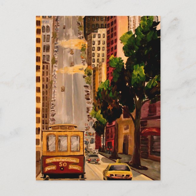 San Francisco Van Ness Cable Car Postcard (Front)