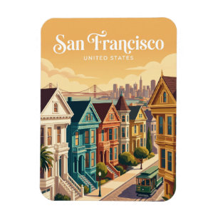 San Francisco Victorian Houses California Magnet