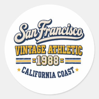 San Francisco Vintage Athletic Round Sticker