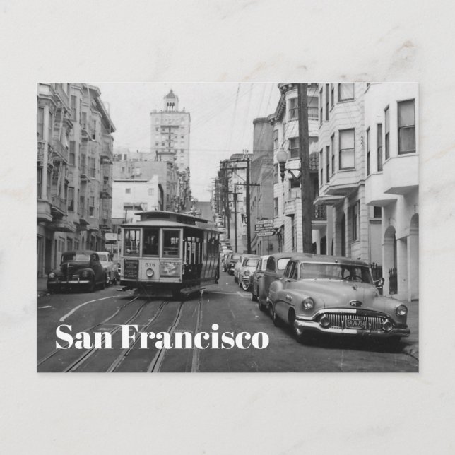 San Francisco vintage black and white photo Postcard (Front)