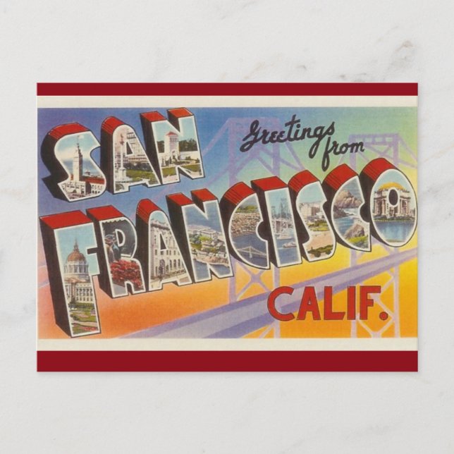San Francisco Vintage Postcard (Front)