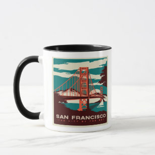 San Francisco Vintage Style Golden Gate Bridge  Mug