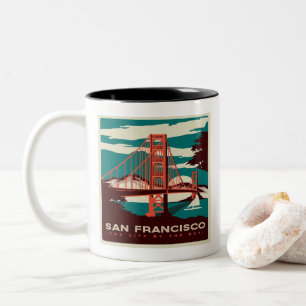 San Francisco Vintage Style Golden Gate  Two-Tone Coffee Mug
