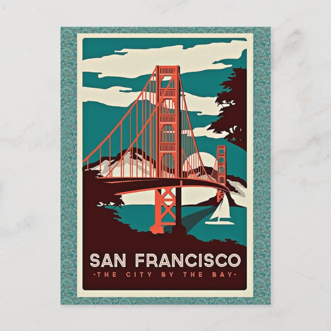 San Francisco vintage travel poster Postcard (Front)