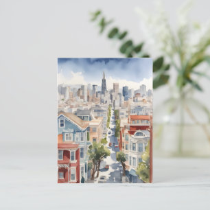 San Francisco watercolor art Postcard