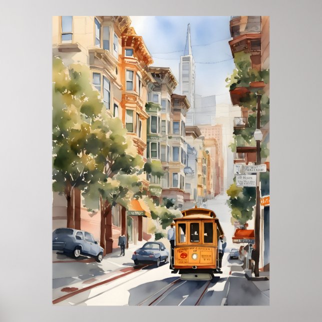 San Francisco watercolor art Poster (Front)