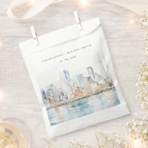 San Francisco Watercolor Landscape Wedding Favour Bag