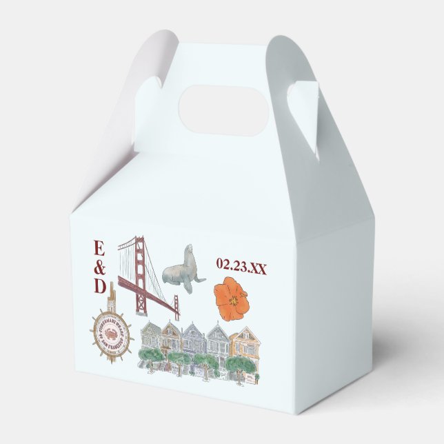 San Francisco Wedding Favour Box (Back Side)