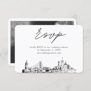 San Francisco Wedding Minimalist Sketch RSVP Enclosure Card