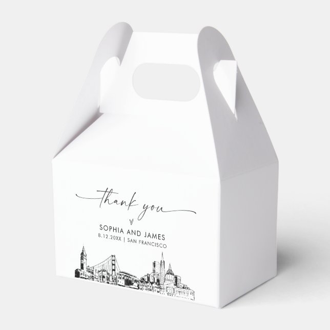 San Francisco Wedding Personalised Favour Box (Front Side)