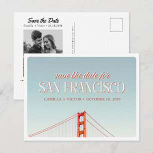 San Francisco Wedding Save the Date Photo Postcard