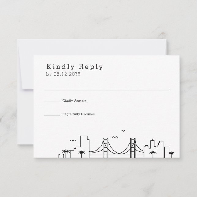San Francisco Wedding | Skyline RSVP Card (Front)