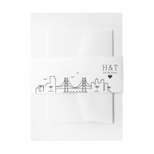 San Francisco Wedding Stylised Skyline Monogram Invitation Belly Band