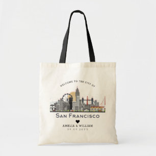 San Francisco Wedding   Stylised Skyline Tote Bag