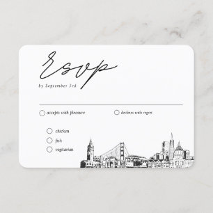 San Francisco Wedding Traditional RSVP Meal Option Enclosure Card