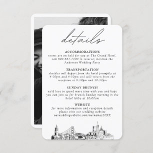 San Francisco Wedding Vertical Details Enclosure Card