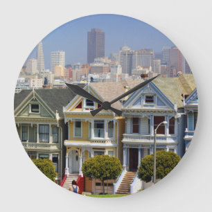 San Francisco's Famous Painted Ladies Large Clock