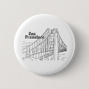 San Francisco's Golden Gate Bridge 6 Cm Round Badge