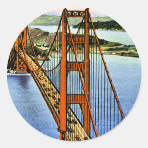 San Francisco's Golden Gate Bridge Classic Round Sticker