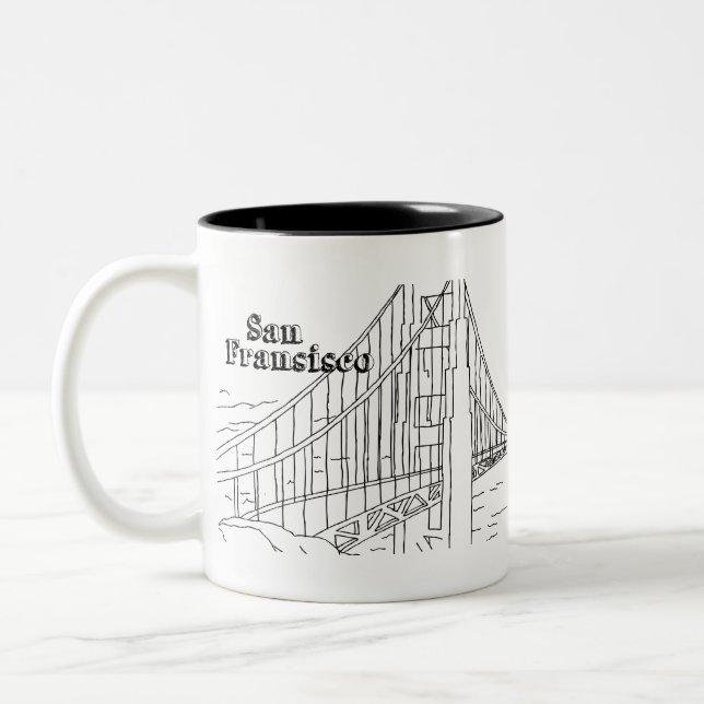 San Francisco's Golden Gate Bridge Two-Tone Coffee Mug (Left)