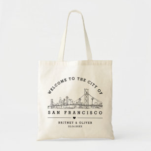 San Franciso Skyline Tote Bag–Custom Wedding favou Bag