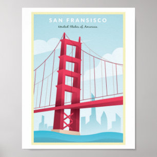 San Fransisco, USA - Vintage Travel Poster