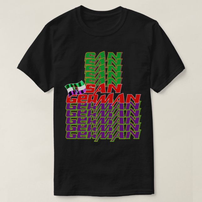San German Cascade text 3 T-Shirt (Design Front)