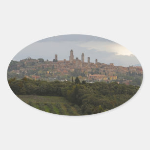 San Gimignano, Italy Oval Sticker