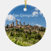 San Gimignano Tuscany Italy Panorama Souvenir Ceramic Ornament (Front)