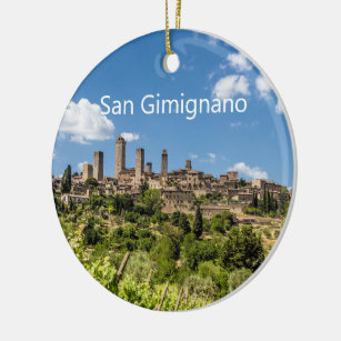San Gimignano Tuscany Italy Panorama Souvenir Ceramic Ornament