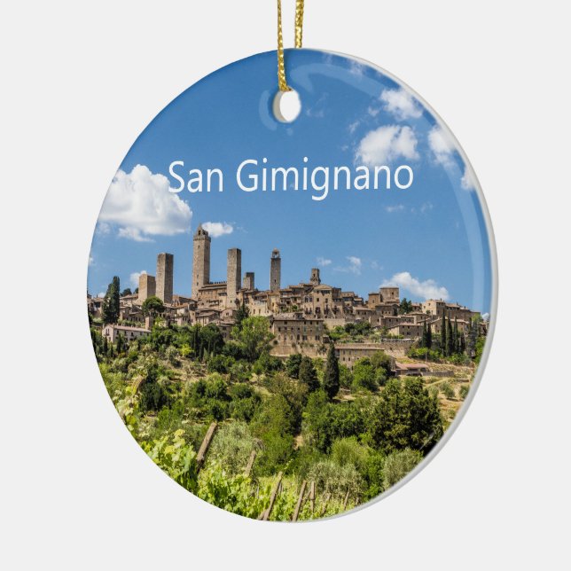 San Gimignano Tuscany Italy Panorama Souvenir Ceramic Ornament (Left)