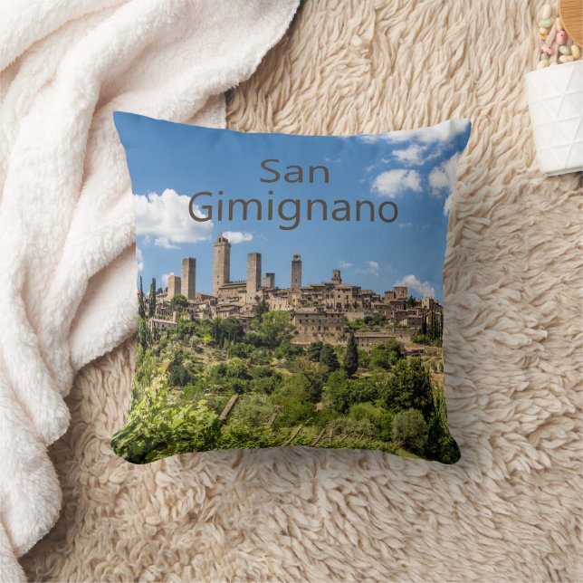San Gimignano Tuscany Italy Panorama Souvenir Cushion (Blanket)
