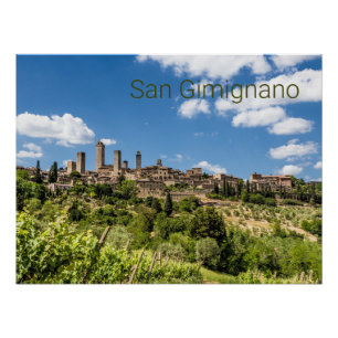 San Gimignano Tuscany Italy Panorama Souvenir Poster