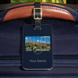 San Gimignano Tuscany Italy Vinatge Panoramic View Luggage Tag