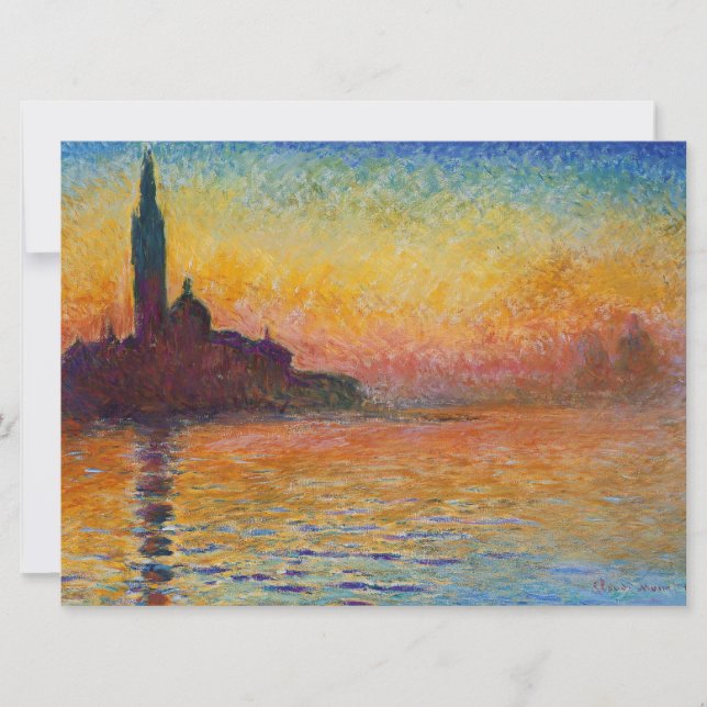 San Giorgio Maggiore at Dusk (by Claude Monet) Card (Front)