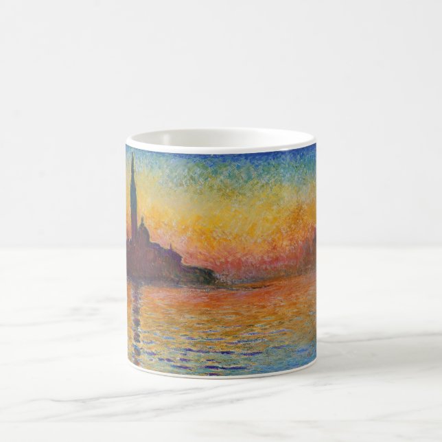 San Giorgio Maggiore at Dusk (by Claude Monet) Coffee Mug (Center)