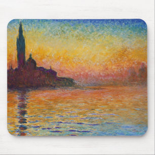 San Giorgio Maggiore at Dusk (by Claude Monet) Mouse Pad