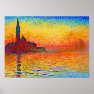 San Giorgio Maggiore at Dusk by Claude Monet Poster