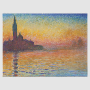 San Giorgio Maggiore at Dusk (by Claude Monet) Tissue Paper